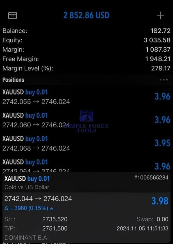 DOMINANT EA MT5 - Review 4-simple-forex-tools