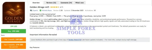 Golden Mirage MT5 EA - MQL5 Review-simple-forex-tools