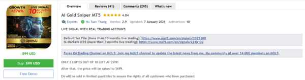AI Gold Sniper MT5 Original License Key Group Buy - MQL5 Review