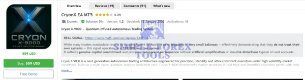 Cryon X-9000 MT5 MQL5 Review-simple-forex-tools