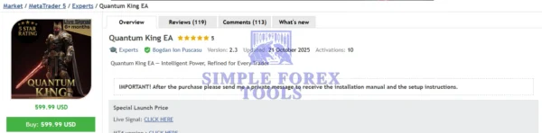 Quantum King EA MT5 Original License Key MQL5 Review-simple-forex-tools