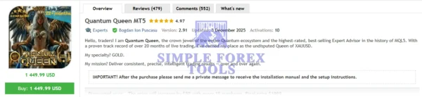 Quantum Queen MT5 MQL5 Review simple forex tools