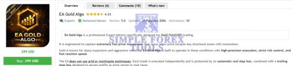 EA Gold Algo MT4 V4.0 - MYFXBook +49,265% Verified Gain | Advanced Gold Breakout Trading Robot | Live Results (2026) | Unlimited EA Gold Algo MT4 MQL5 Review-simple-forex-tools