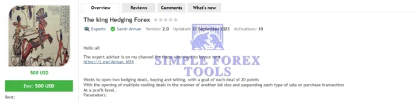 The King Hedging Forex EA MT4 V2.0 - Advanced Dual Hedge | Unlimited The King Hedging Forex MT4 MQL5 Review-simple-forex-tools