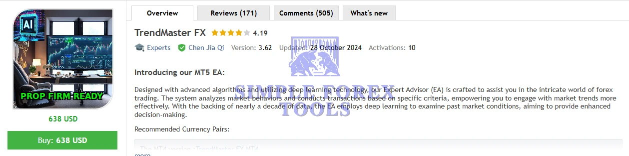 TrendMaster FX MT5 V3.62 - AI Trend-Following Expert Advisor for MetaTrader 5 | EURUSD & GBPUSD TrendMaster FX MT5 EA MQL5 Review-simple-forex-tools