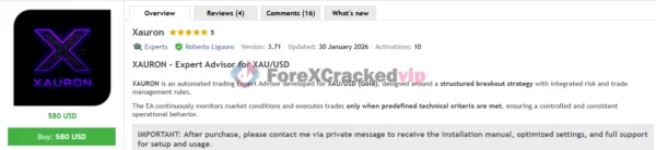 XAURON EA MT5 V3.5 - Professional Gold Breakout Trading Robot for XAUUSD | Best Setting | Unlimited + Free Update XAURON EA MT5 MQL5 Review-forex-cracked-vip