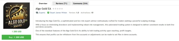 Algo Gold Scalper MT4 MQL5 Result