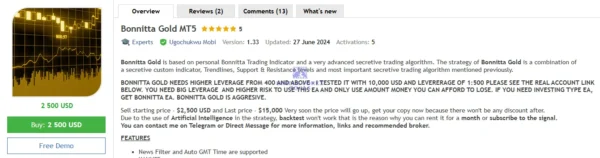 Bonnitta Gold MT5 MQL5 Review