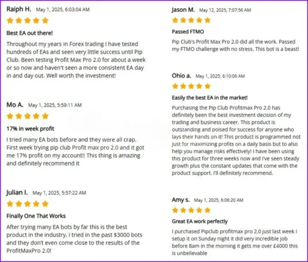 Pip Club Profit Max Pro EA MT5 User Review 2
