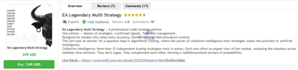 EA Legendary Multi Strategy MT5 MQL5 Review