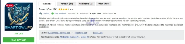 Smart Owl FX MT5 - My Honest Review | MQL5 Live Signal 210% Growth 2026 | Setfile Smart Owl FX MT5 MQL5 Review