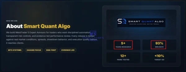 Smart Quant Algo EA Pro MT5 About Tool