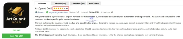 ArtQuant Gold MT5 V.3.0 Review - Verified XAUUSD EA with Live Results ArtQuant Gold MT5 MQL5 Review