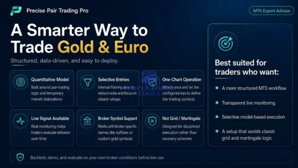 Precise Pair Trading Pro MT5 V1.9 - MQL5 485% Growth SetFile Precise Pair Trading Pro MT5 Result 4-5