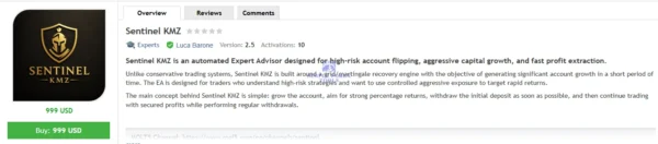 Sentinel KMZ MT5 MQL5 Review