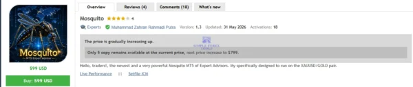 Mosquito MT5 Review - MQL5 Live Signal 60% Growth + SetFile Mosquito MT5 MQL5 Review