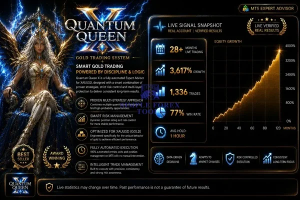 Quantum Queen X MT5 - V4.1 MQL5 Live 3617% Growth Quantum Queen X MT5 Result