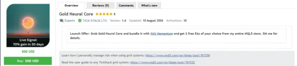 Gold Neural Core MT5 MQL5 Review