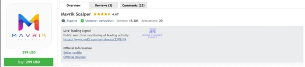 Mavrik Scalper MT5 V18.3 - MQL5 Live Signal 126% Growth Mavrik Scalper MT5 MQL5 Review